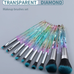 10pcs Transparent Diamond Make Up Brush Set