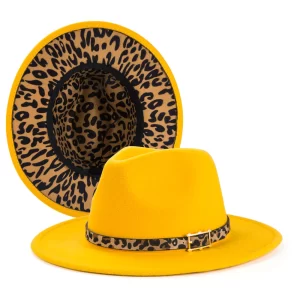 Fedore Inner Leopard Print Spring Hat