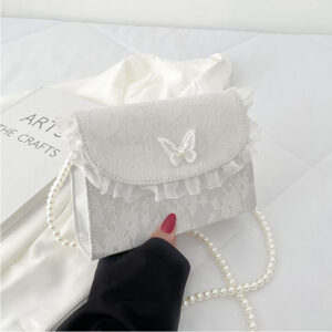 Vintage Lace Pearl Crossbody